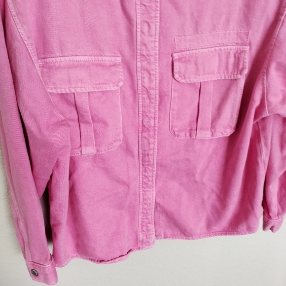 Zara Pink Oversized Denim Jacket | Shacket Style, Size M - Picture 4 of 8